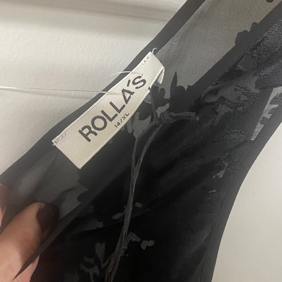 ROLLA’S ELIZA BLACK BURNOUT MAXI DRESS SZ 14/XL NEW WITH TAGS - Picture 8 of 16